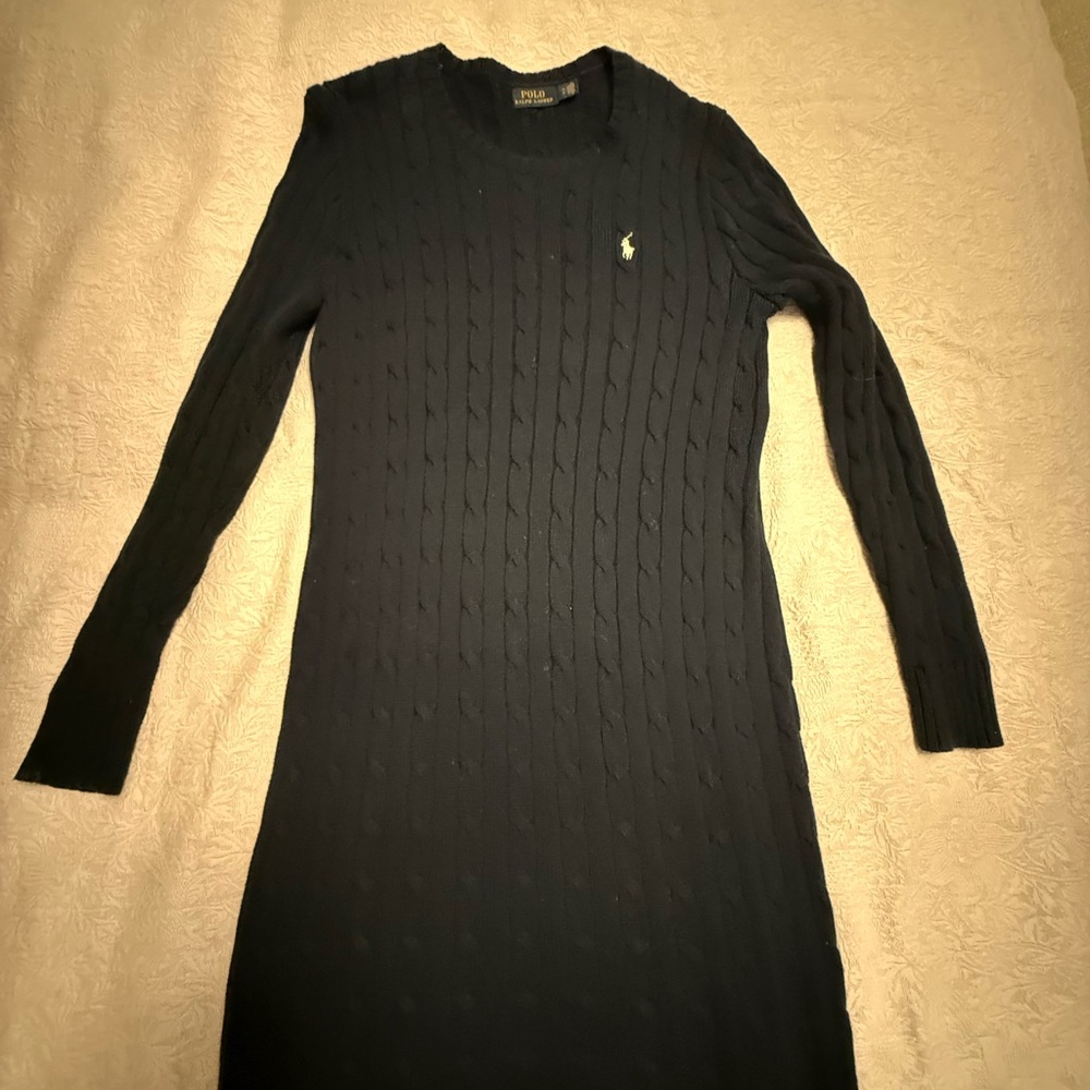 Ralph Lauren Navy Cable Knit Dress